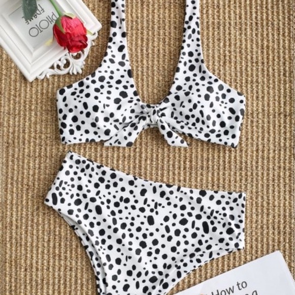 Black and white spotted bathing suit Clearance